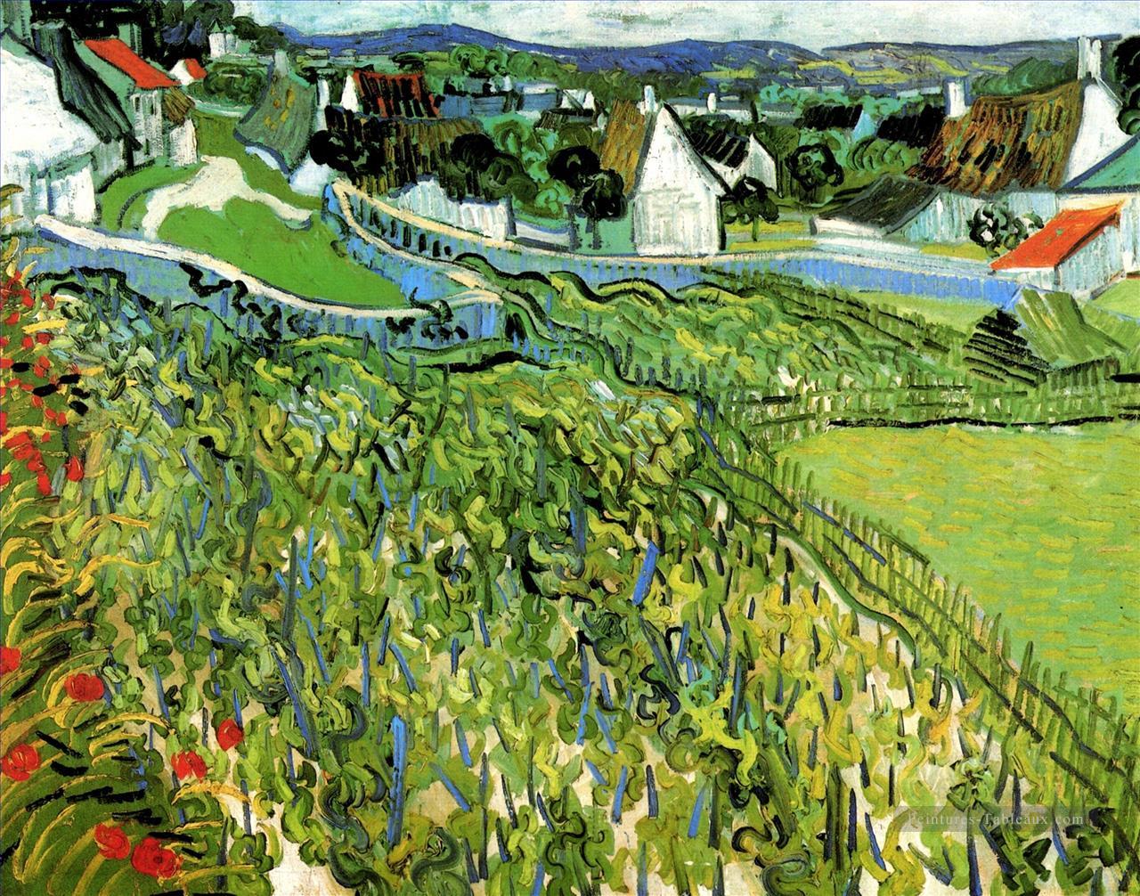 Vignobles avec vue sur Auvers Vincent van Gogh Peintures à l'huile